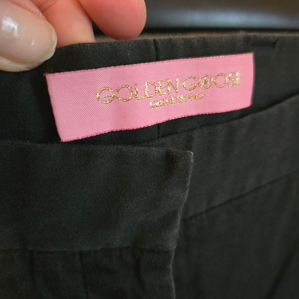 Golden Goose Black Straight Leg Chino Pants Raw Hem Frayed Trim - Picture 3 of 15